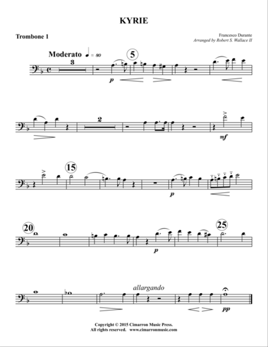 Kyrie Trombone Quartet scores gallery preview page 2