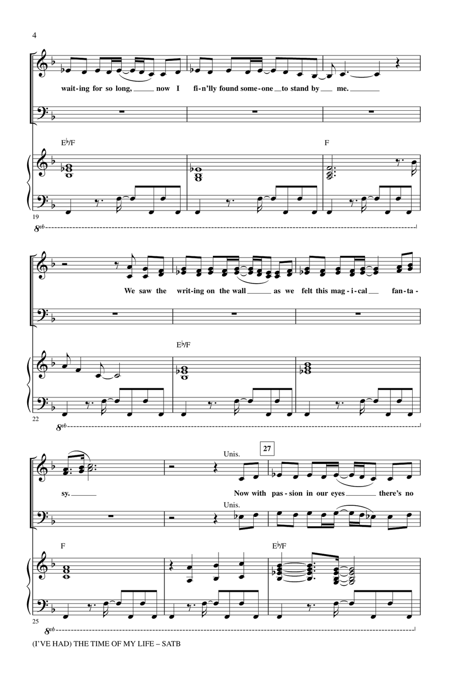 (I've Had) The Time Of My Life (arr. Mac Huff) 4-Part scores gallery preview page 3