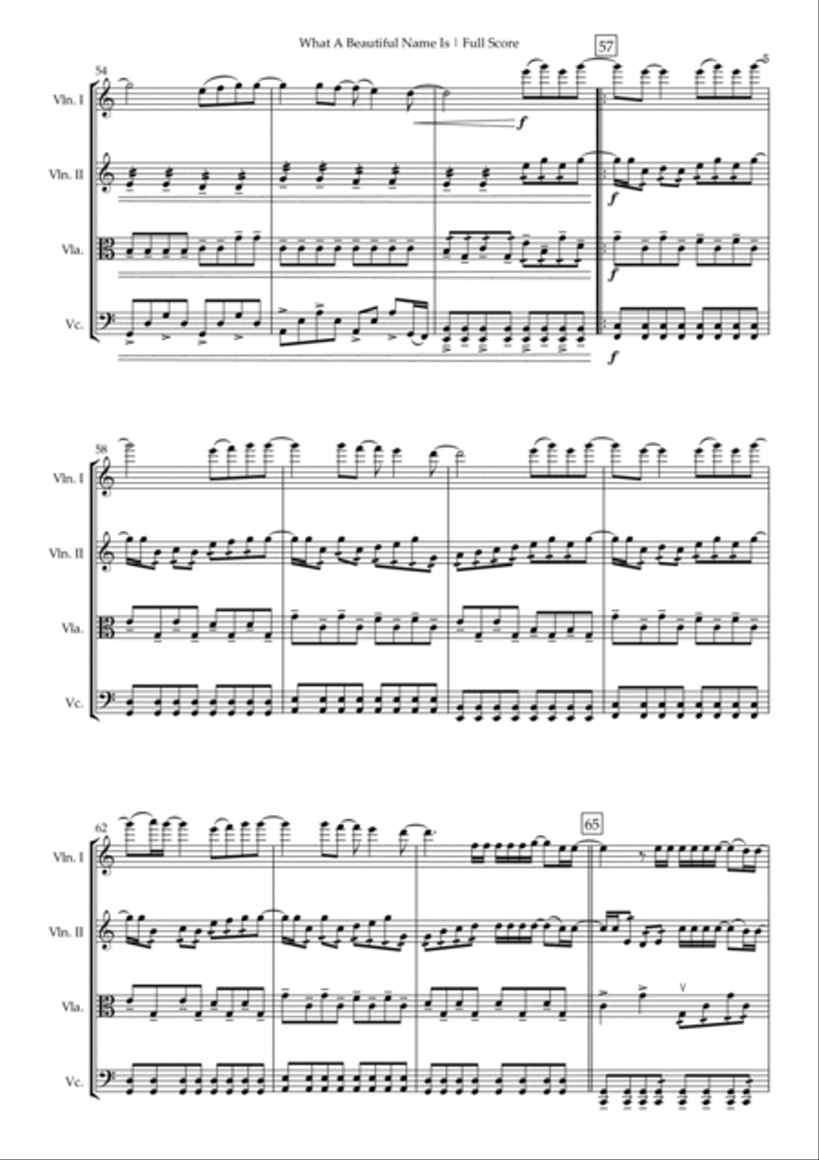 What A Beautiful Name String Quartet scores gallery preview page 5