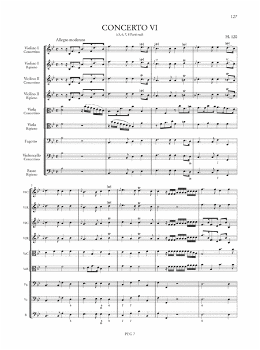 6 Concertos Op. 7 (H. 115-120) Orchestra scores gallery preview page 7