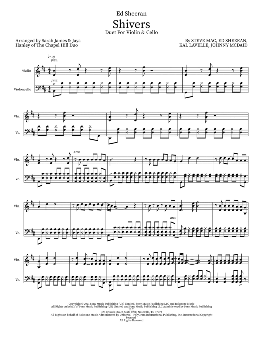Shivers String Duet scores gallery preview page 1