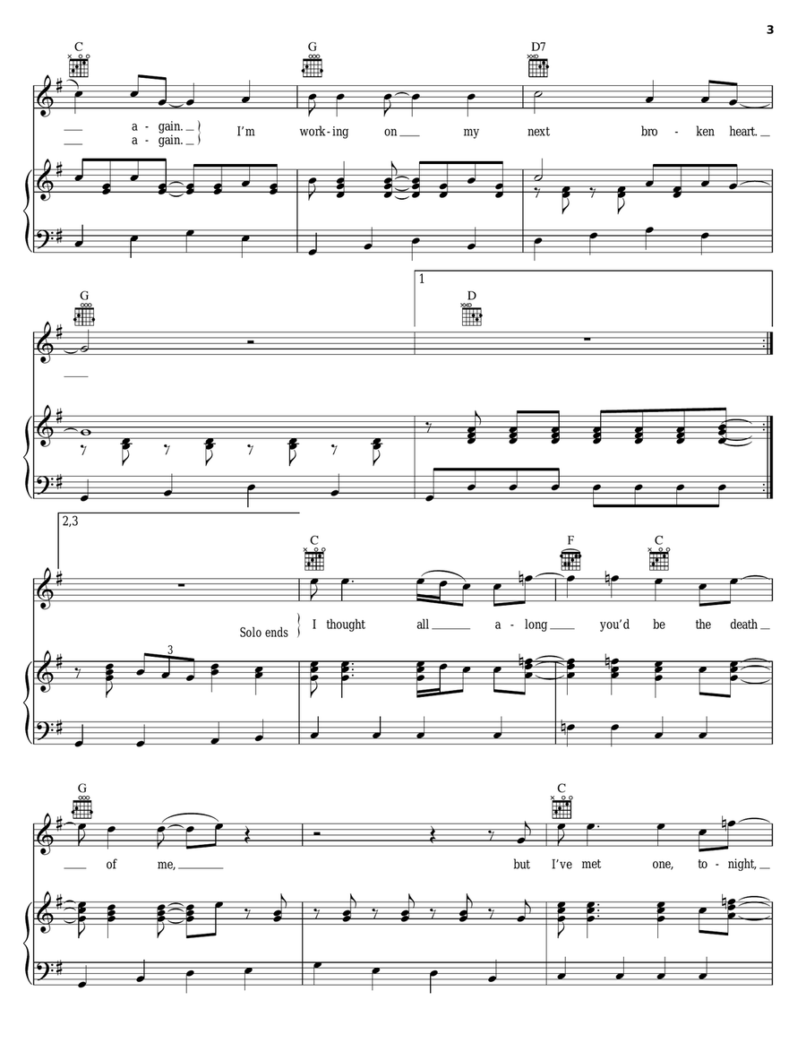 My Next Broken Heart Piano, Vocal, Guitar scores gallery preview page 3