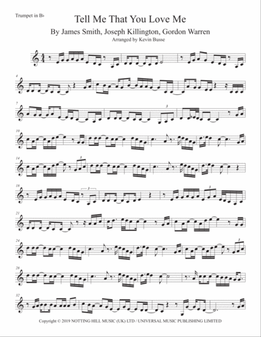 Tell Me That You Love Me Trumpet Solo scores gallery preview page 1