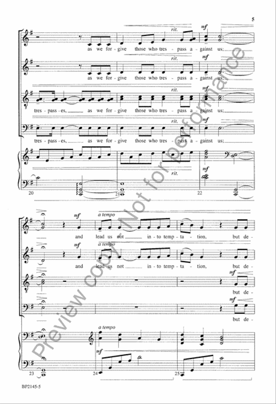 Our Father - SATB 4-Part scores gallery preview page 6