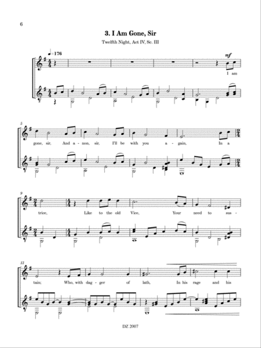 The Four Songs From Twelfth Night Classical Guitar scores gallery preview page 6