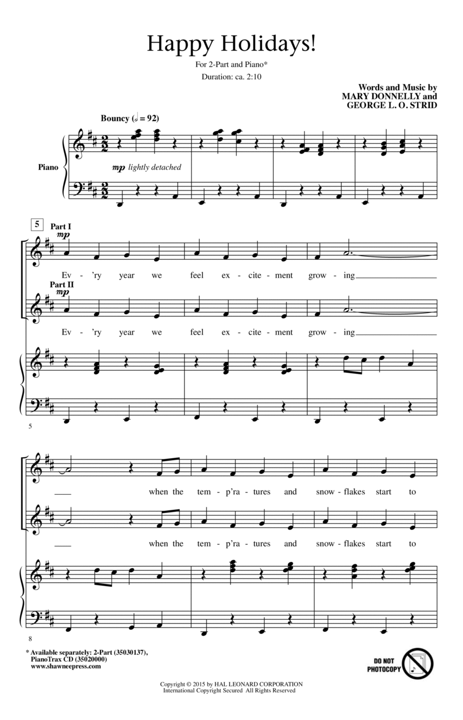 Happy Holidays! Happy Holidays! 2-Part scores gallery preview page 1