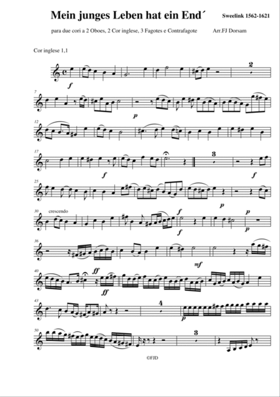 Mein junges Leben hat ein End´ Jan Sweelinck Video: https://youtu.be/MVmMLmpnN4g Small Ensemble scores gallery preview page 2