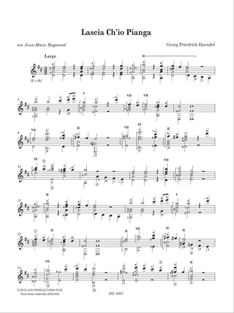 Lascia Ch’io Pianga Lascia Ch’io Pianga Classical Guitar scores gallery preview page 3