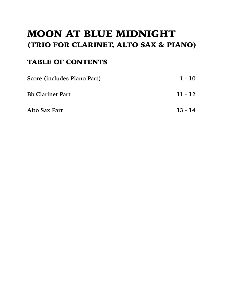 Moon at Blue Midnight (Trio for Clarinet, Alto Sax and Piano) Small Ensemble scores gallery preview page 4