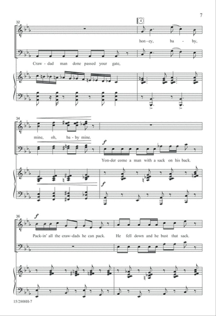 The Crawdad Song TTBB scores gallery preview page 8