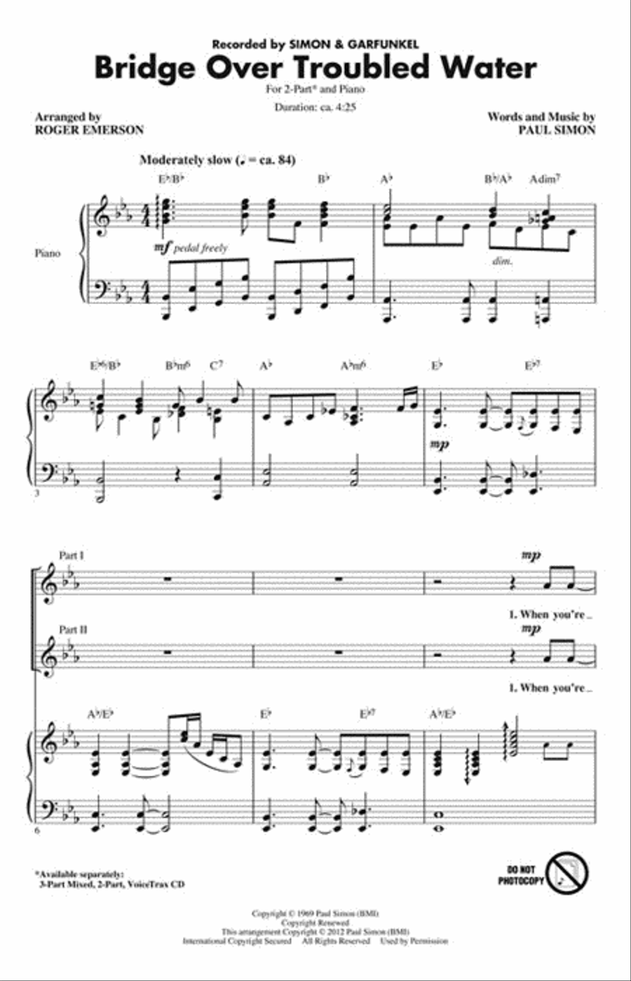 Bridge over Troubled Water 2-Part scores gallery preview page 2