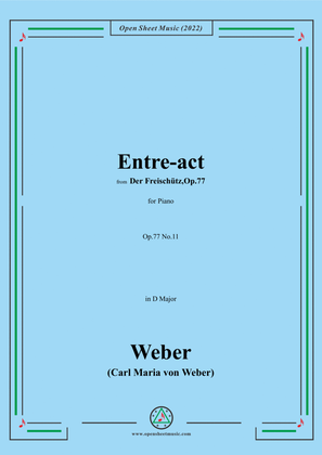 Book cover for Weber-Entre-act,from 'Der Freischütz,Op.77'