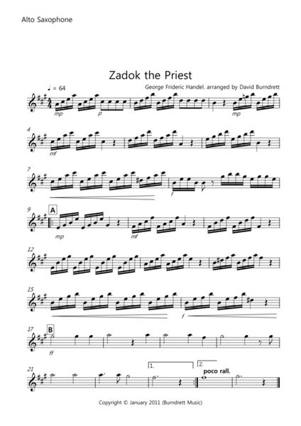 Zadok the Priest for School Wind Band image number null