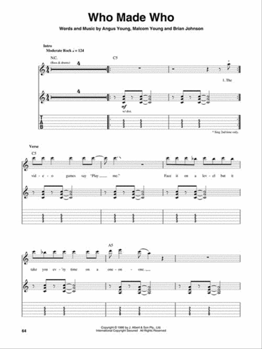 AC/DC Hits Guitar Tablature scores gallery preview page 6