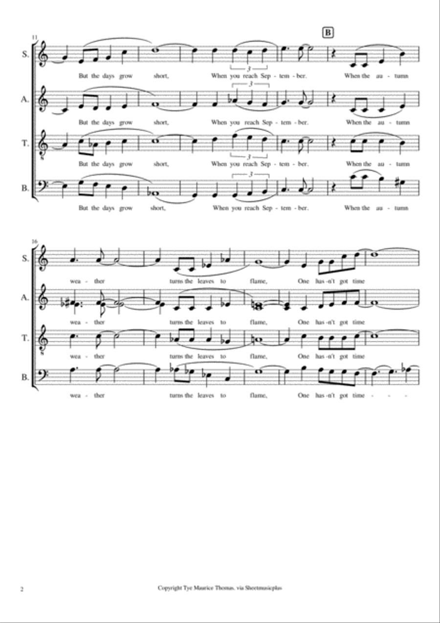 September Song Divisi scores gallery preview page 2
