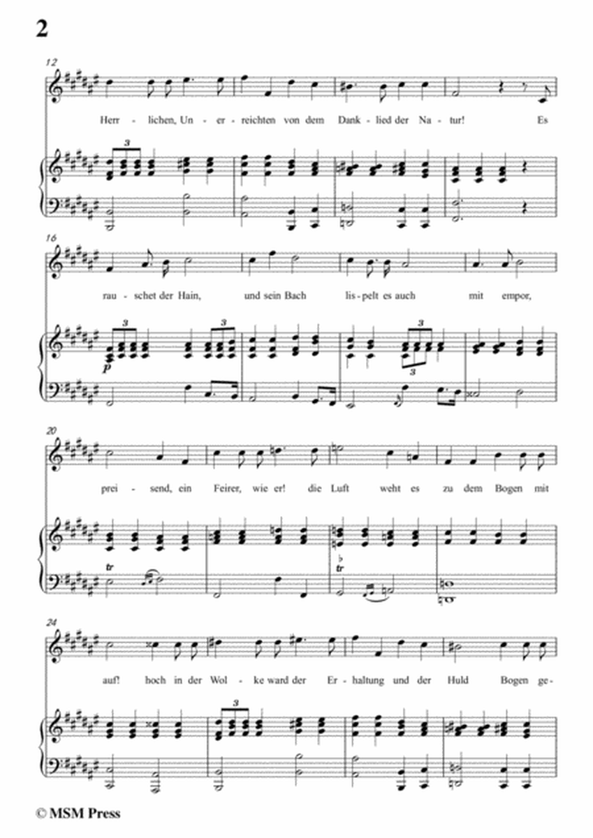 Schubert-Die Gestirne,in F sharp Major,for Voice&Piano image number null