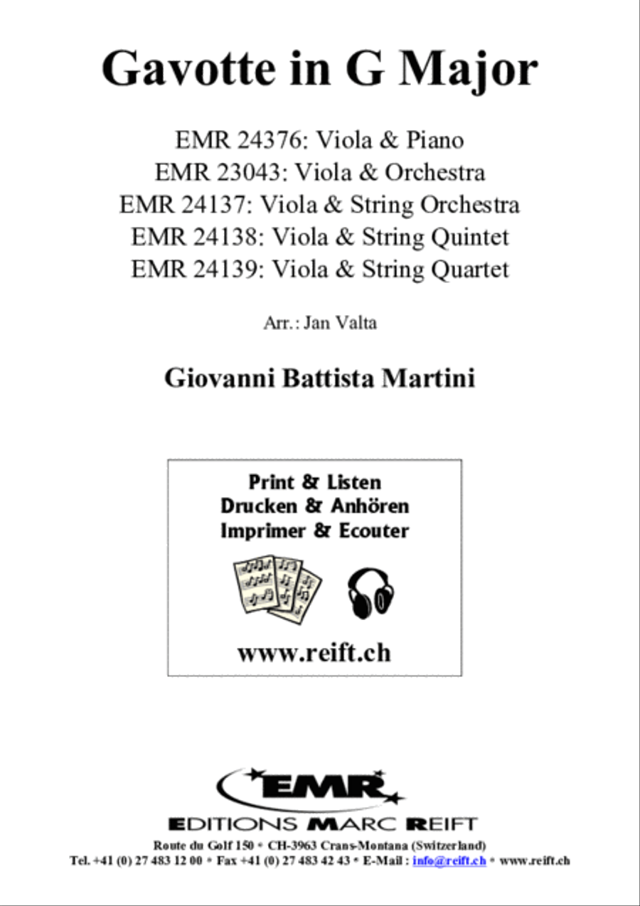 Gavotte in G Major Piano Accompaniment scores gallery preview page 2