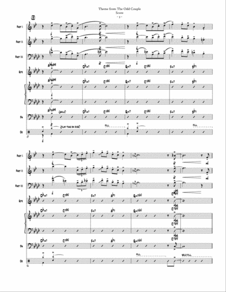 Theme From Neil Simon's The Odd Couple II from Neil Simon's THE ODD COUPLE II Jazz Ensemble scores gallery preview page 4