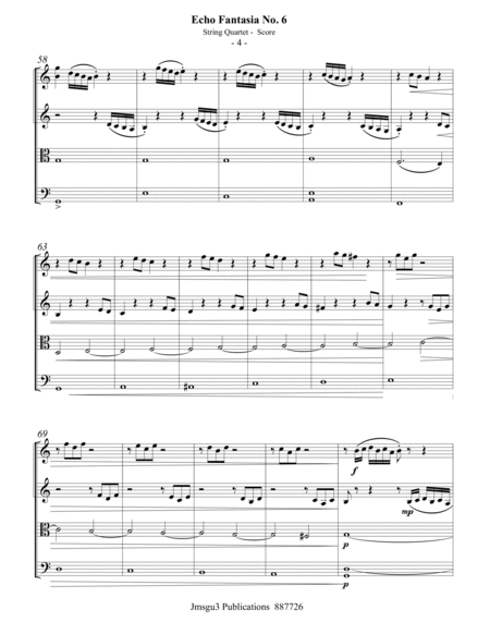 Sweelinck: Echo Fantasia No. 6 for String Quartet - Score Only image number null