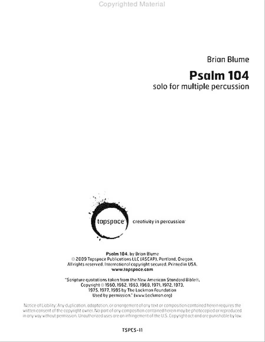 Psalm 104 Snare Drum scores gallery preview page 2