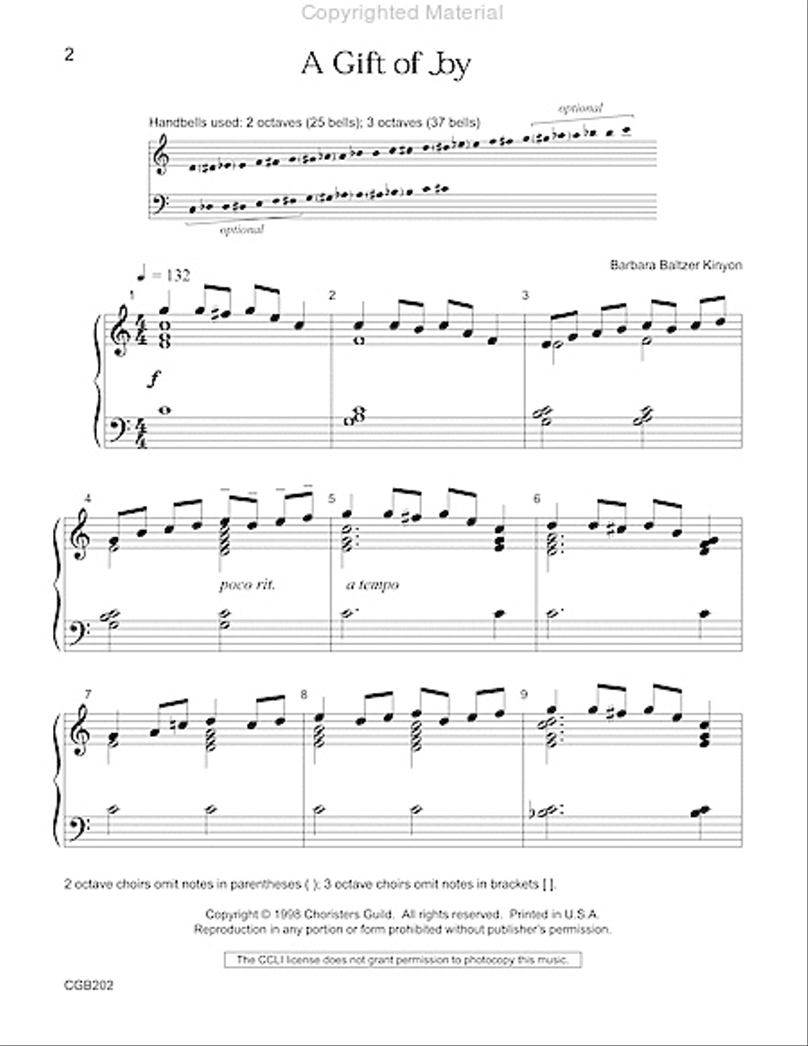 A Gift of Joy A Gift of Joy Handbell Choir scores gallery preview page 2