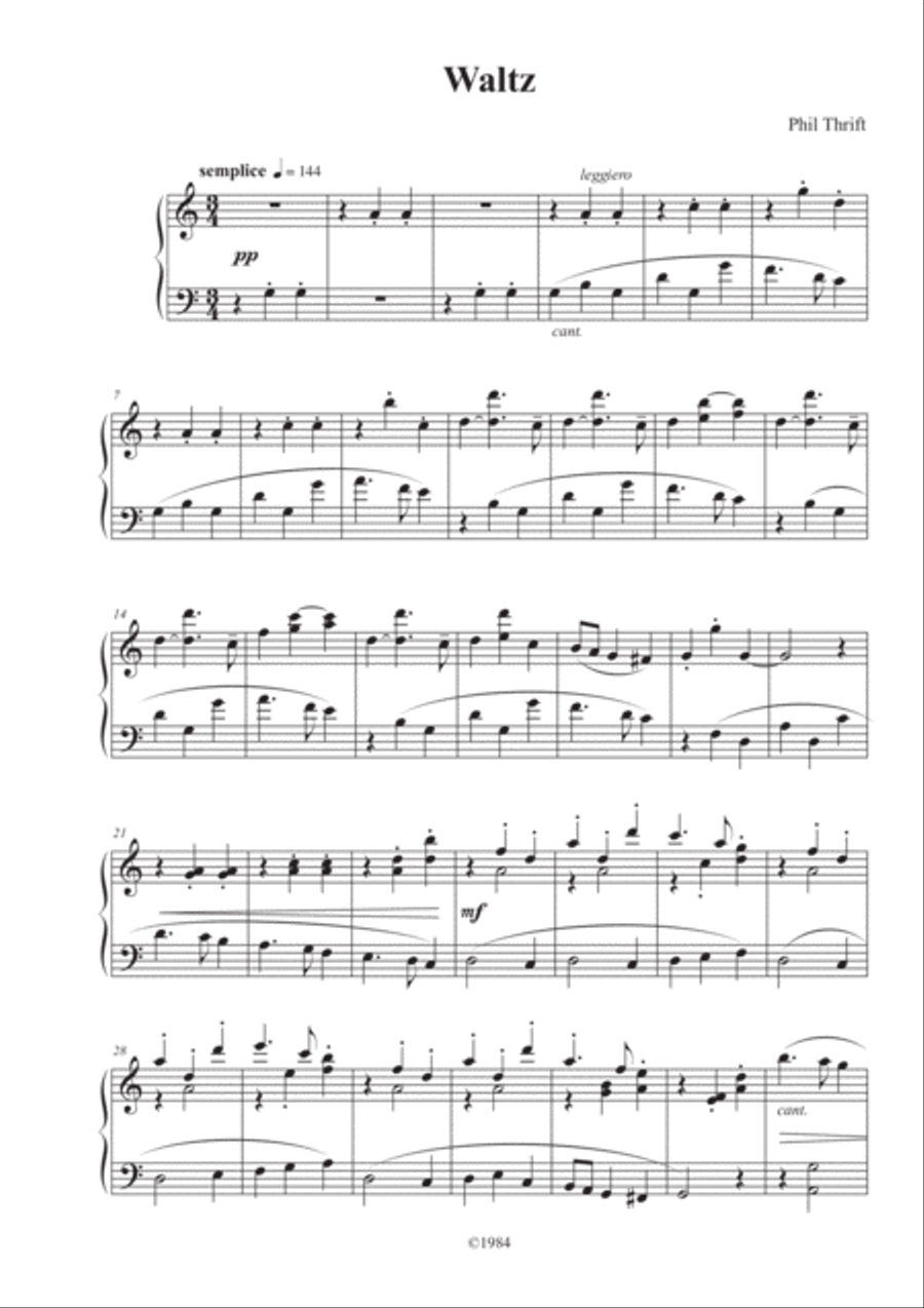 Waltz for Piano Waltz for Piano Piano Solo scores gallery preview page 1
