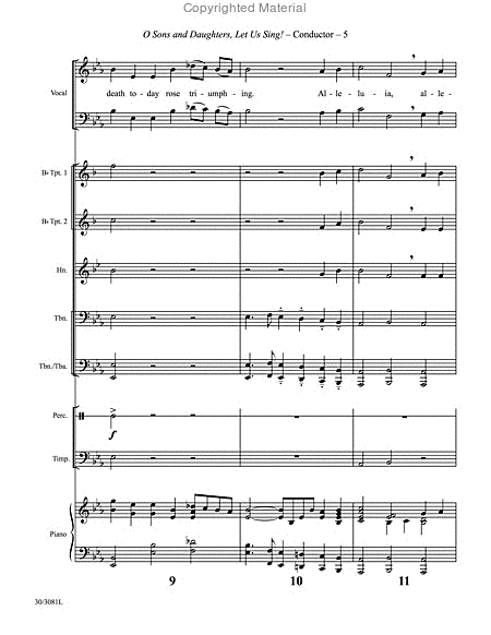 O Sons and Daughters, Let Us Sing! - Brass and Percussion Score and Parts image number null