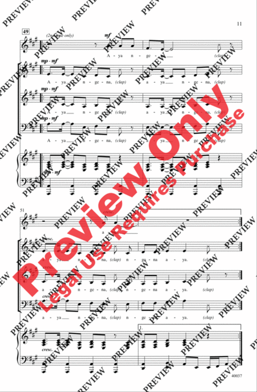 Aya Ngena 4-Part scores gallery preview page 11
