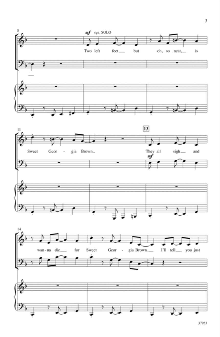 Sweet Georgia Brown - SoundTrax CD (CD only) Choir scores gallery preview page 3