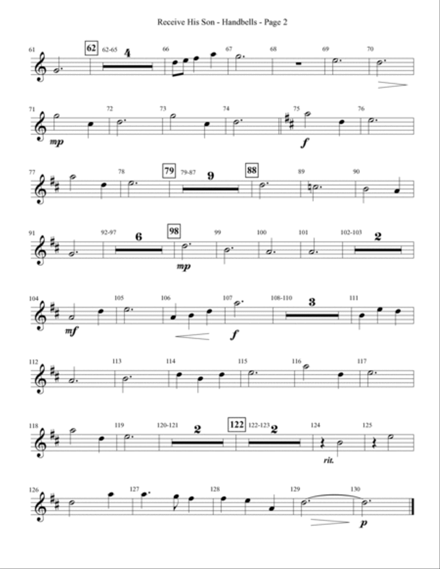 Receive His Son - Handbells Choir scores gallery preview page 2