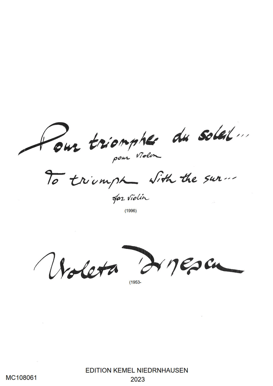 Pour triomphe du soleil Violin scores gallery preview page 1