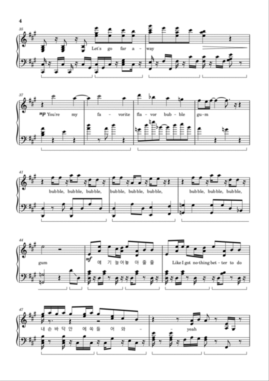 Bubble Gum Bubble Gum Piano Solo scores gallery preview page 4