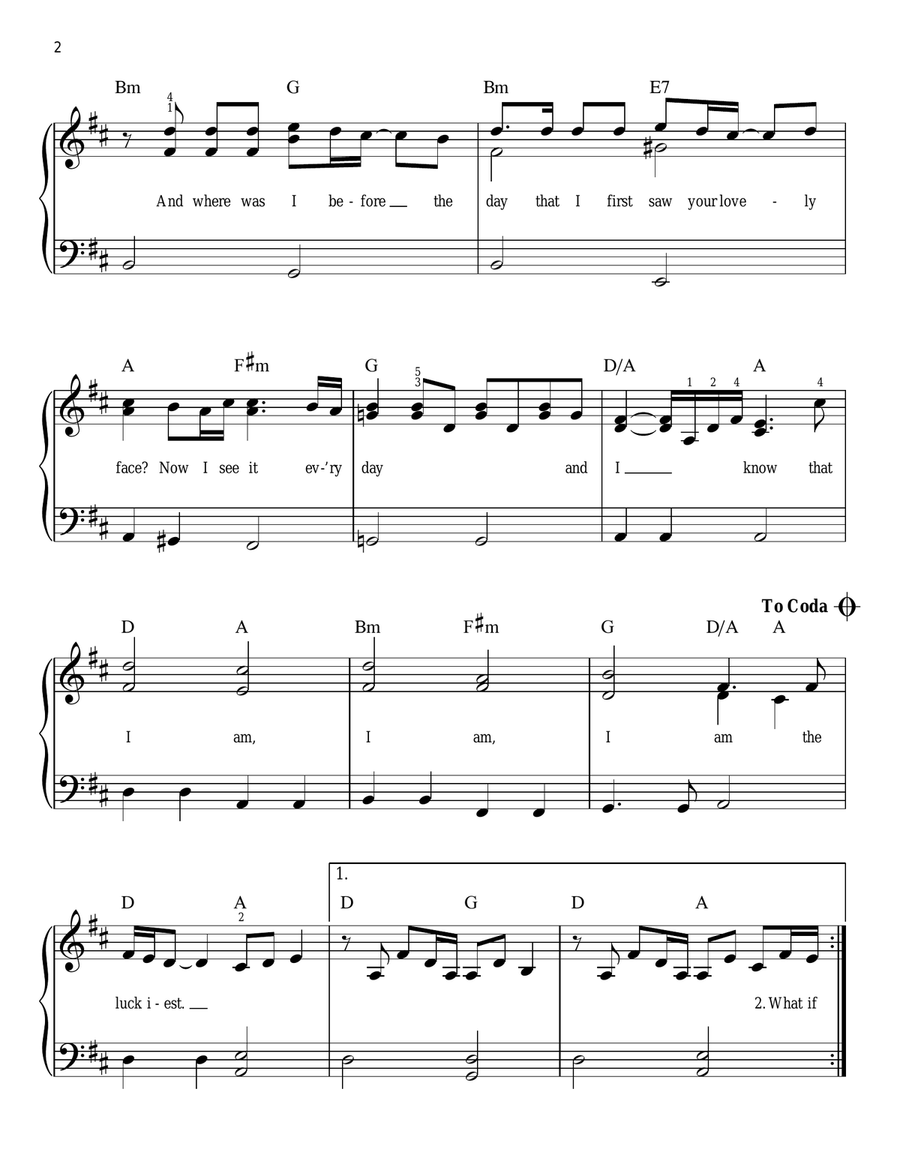 The Luckiest Easy Piano scores gallery preview page 2