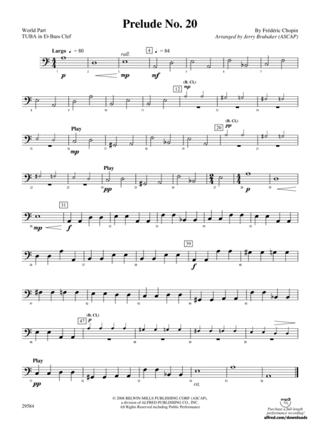 Prelude No. 20: (wp) E-flat Tuba B.C.