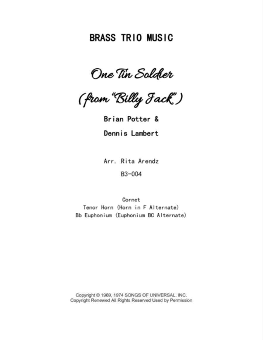 One Tin Soldier Cornet scores gallery preview page 2
