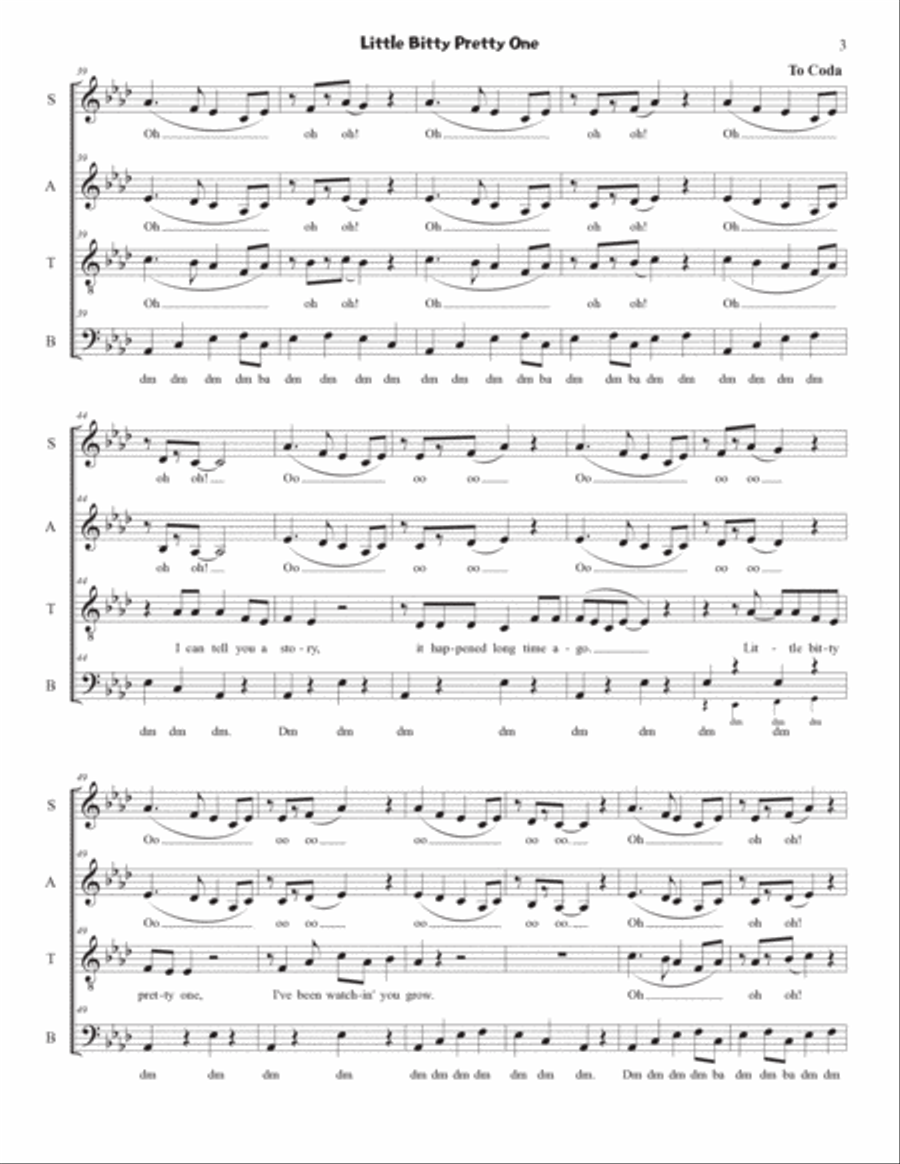 Little Bitty Pretty One 4-Part scores gallery preview page 3