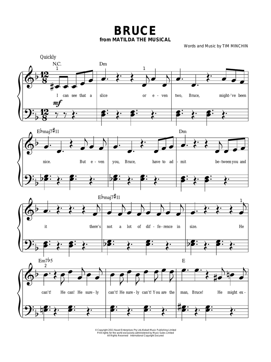 Bruce Easy Piano scores gallery preview page 1