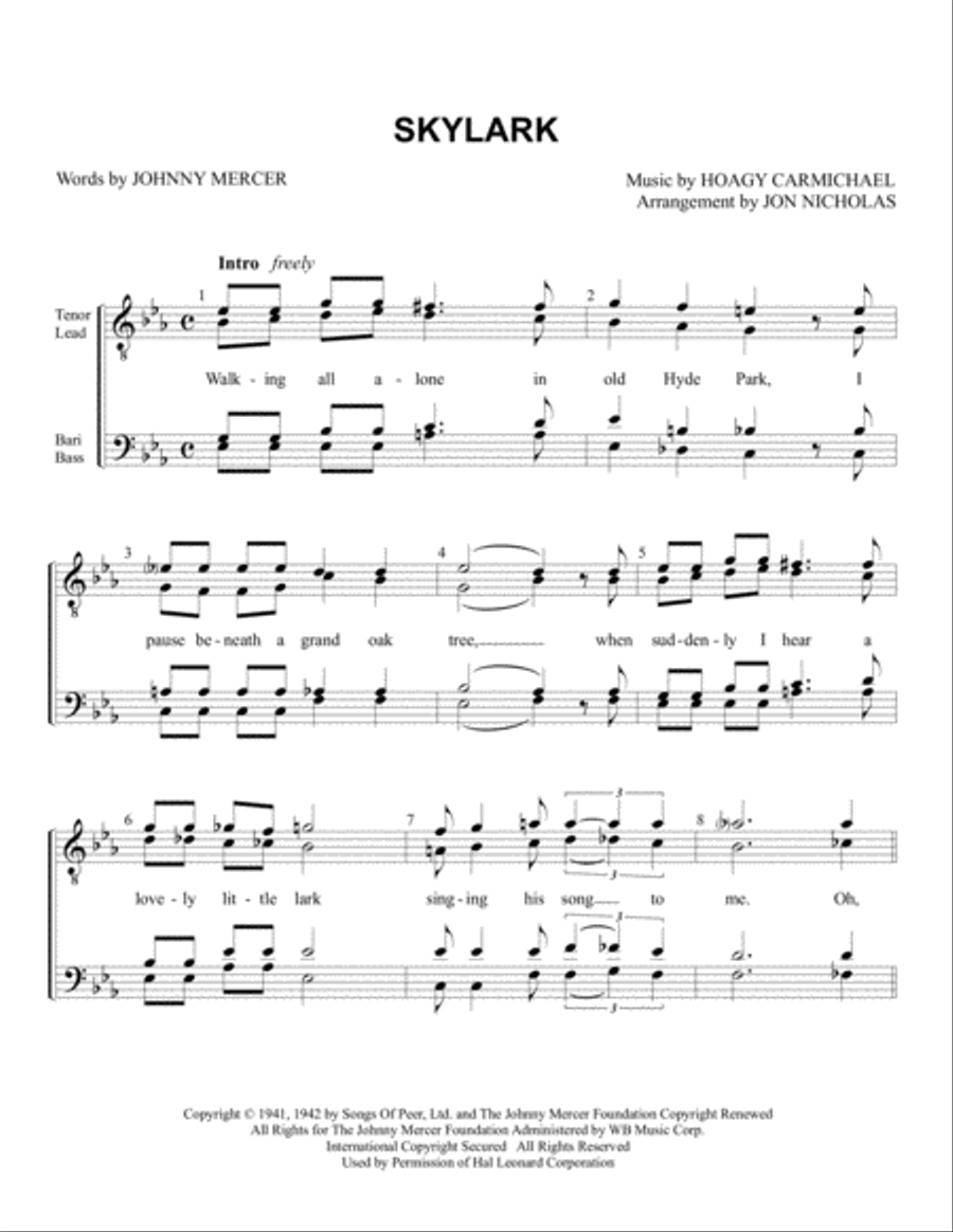 Skylark TTBB scores gallery preview page 1