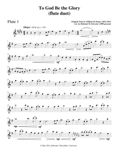 To God Be the Glory (flute 1)