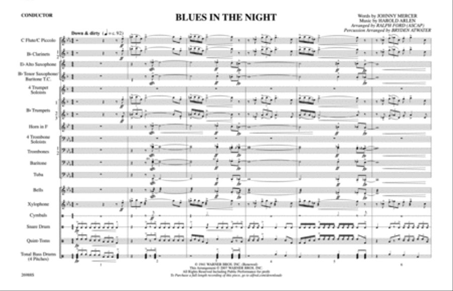 Blues in the Night: Score Marching Band scores gallery preview page 1