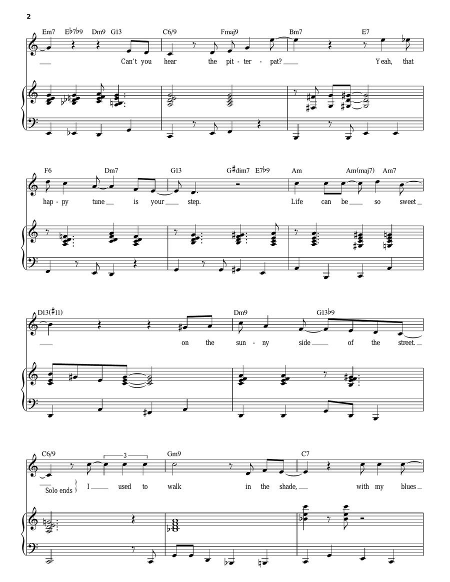 On The Sunny Side Of The Street Piano, Vocal scores gallery preview page 2