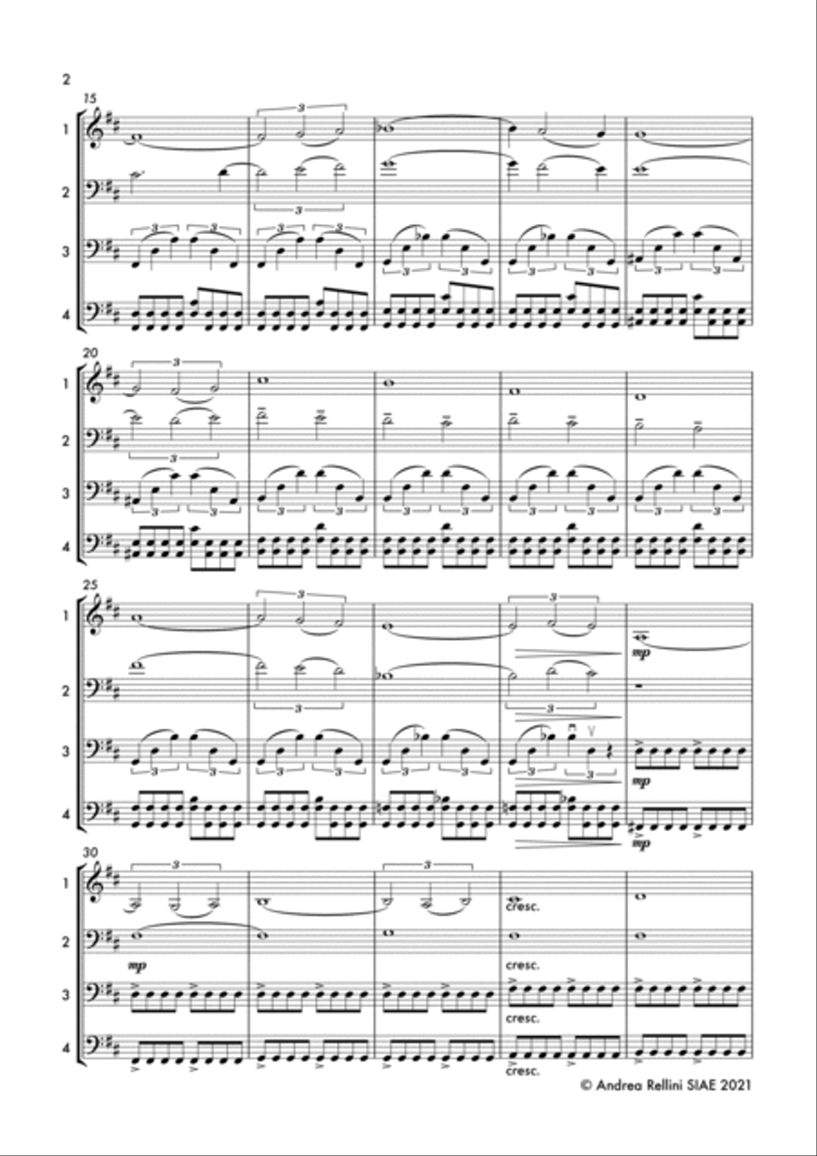 L'ULTIMA ORA (Cello Quartet - 4 cellos) String Quartet scores gallery preview page 3