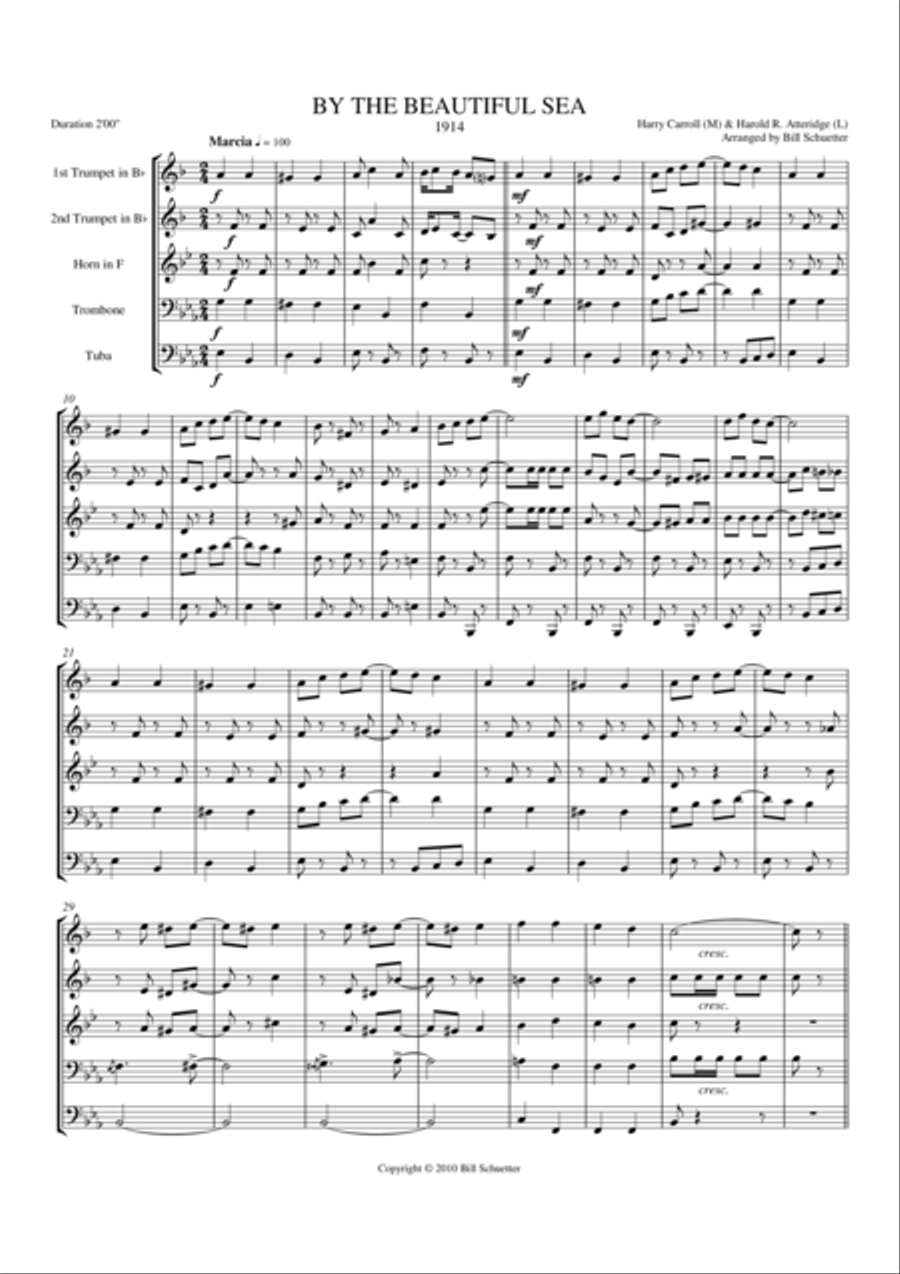 By the Beautiful Sea By the Beautiful Sea Brass Quintet scores gallery preview page 2