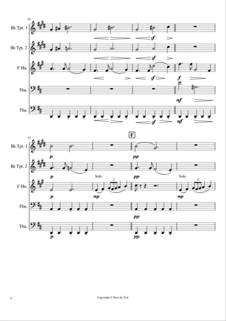 Allegro con grazia from Symphony no. 6 'Pathétique', Op. 74 - PI Tchaikovsky (Brass Quintet) Brass Quintet scores gallery preview page 6