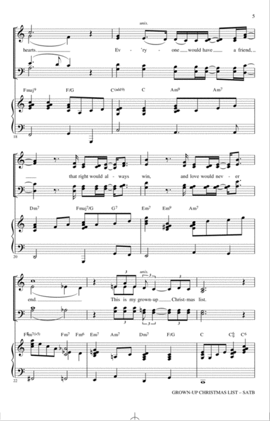 Grown-Up Christmas List (arr. Kirby Shaw) 4-Part scores gallery preview page 4