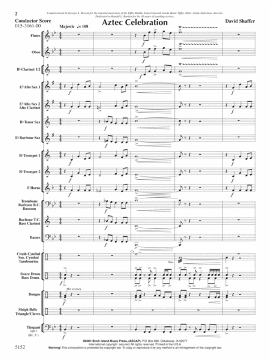 Aztec Celebration Concert Band scores gallery preview page 2