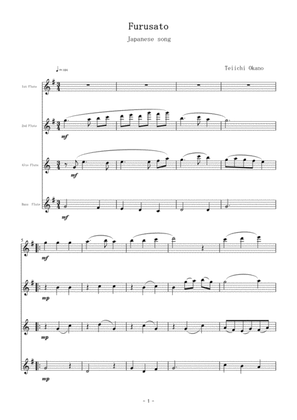 Furusato[Japanese song] for flute quartet