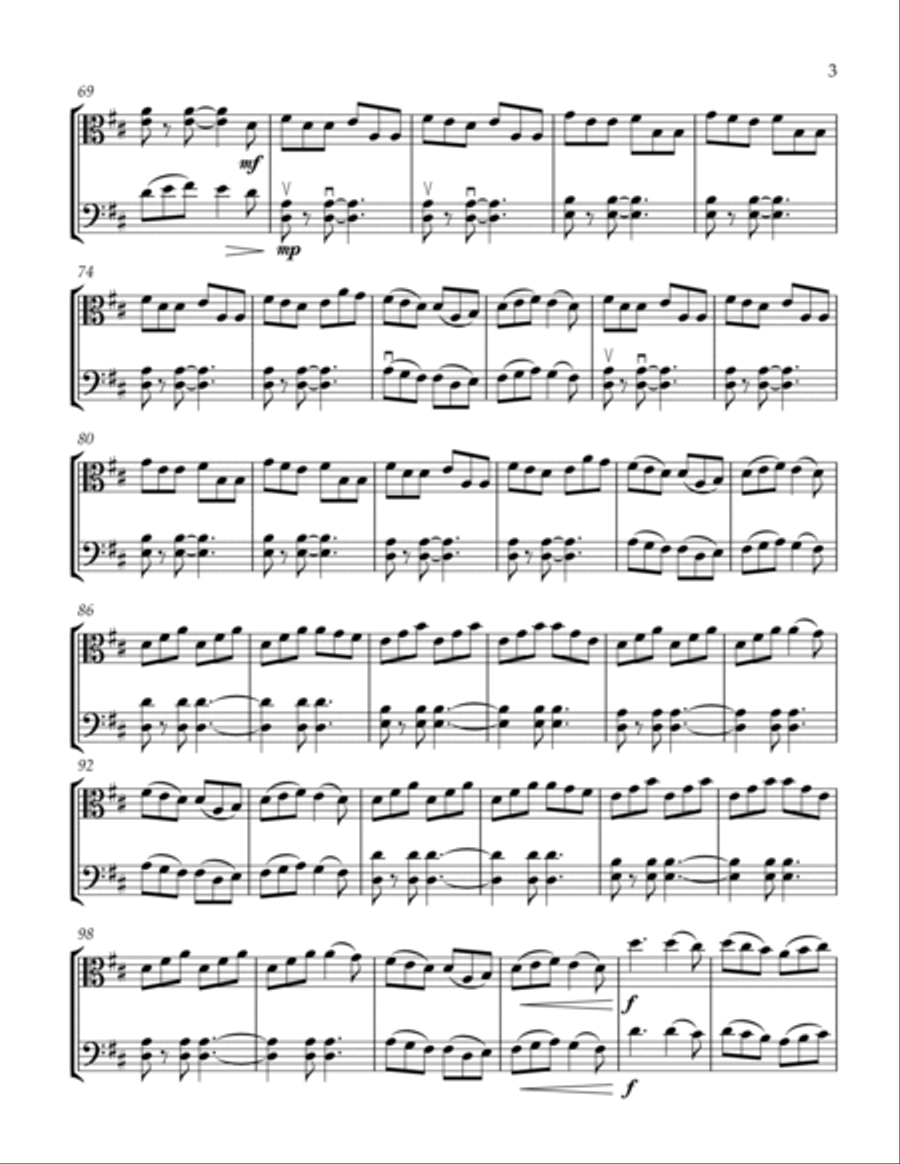 I Saw Three Ships - Traditional Tune Medley String Duet scores gallery preview page 4