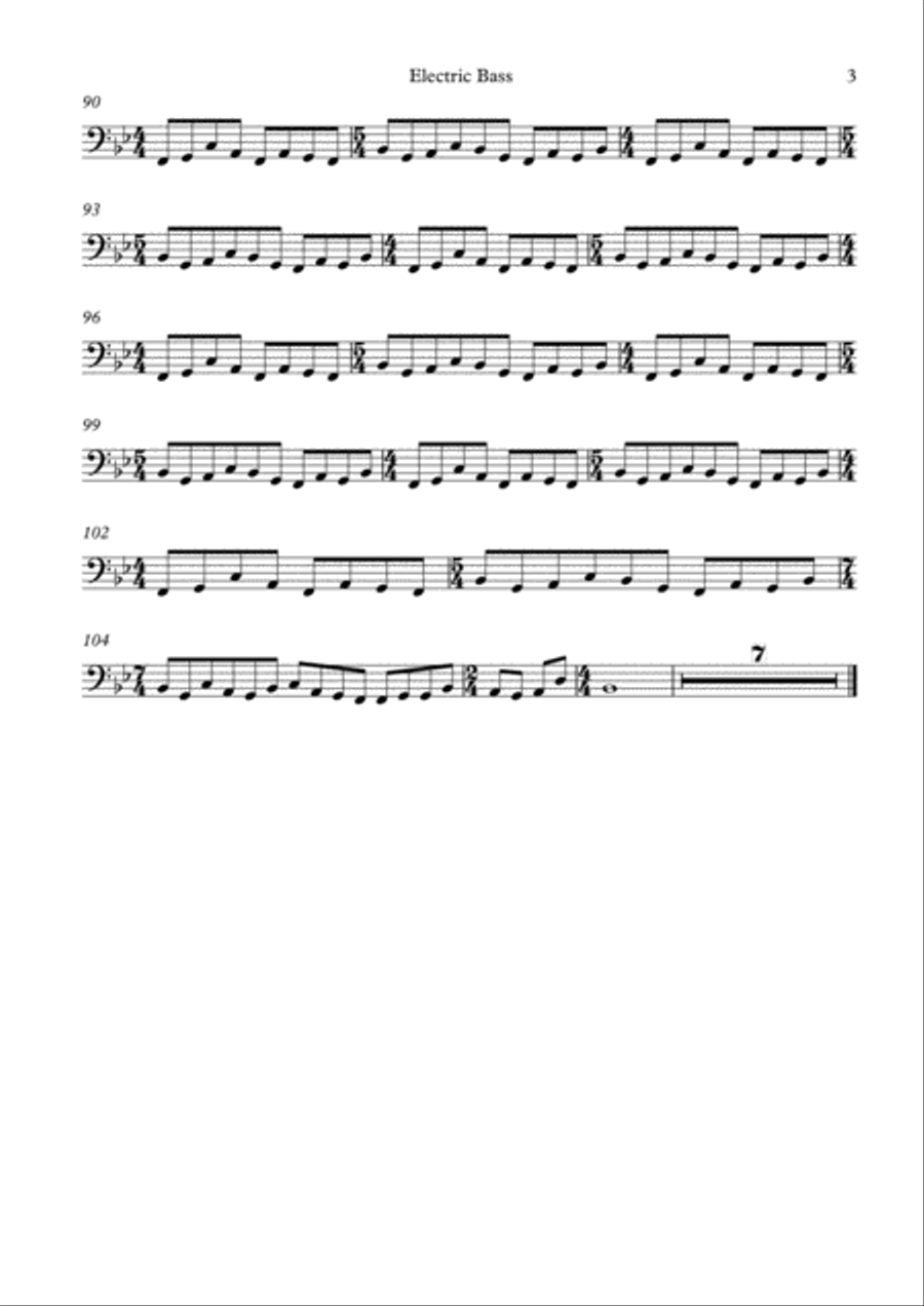 Agenda (Bass part) Bass Guitar scores gallery preview page 3