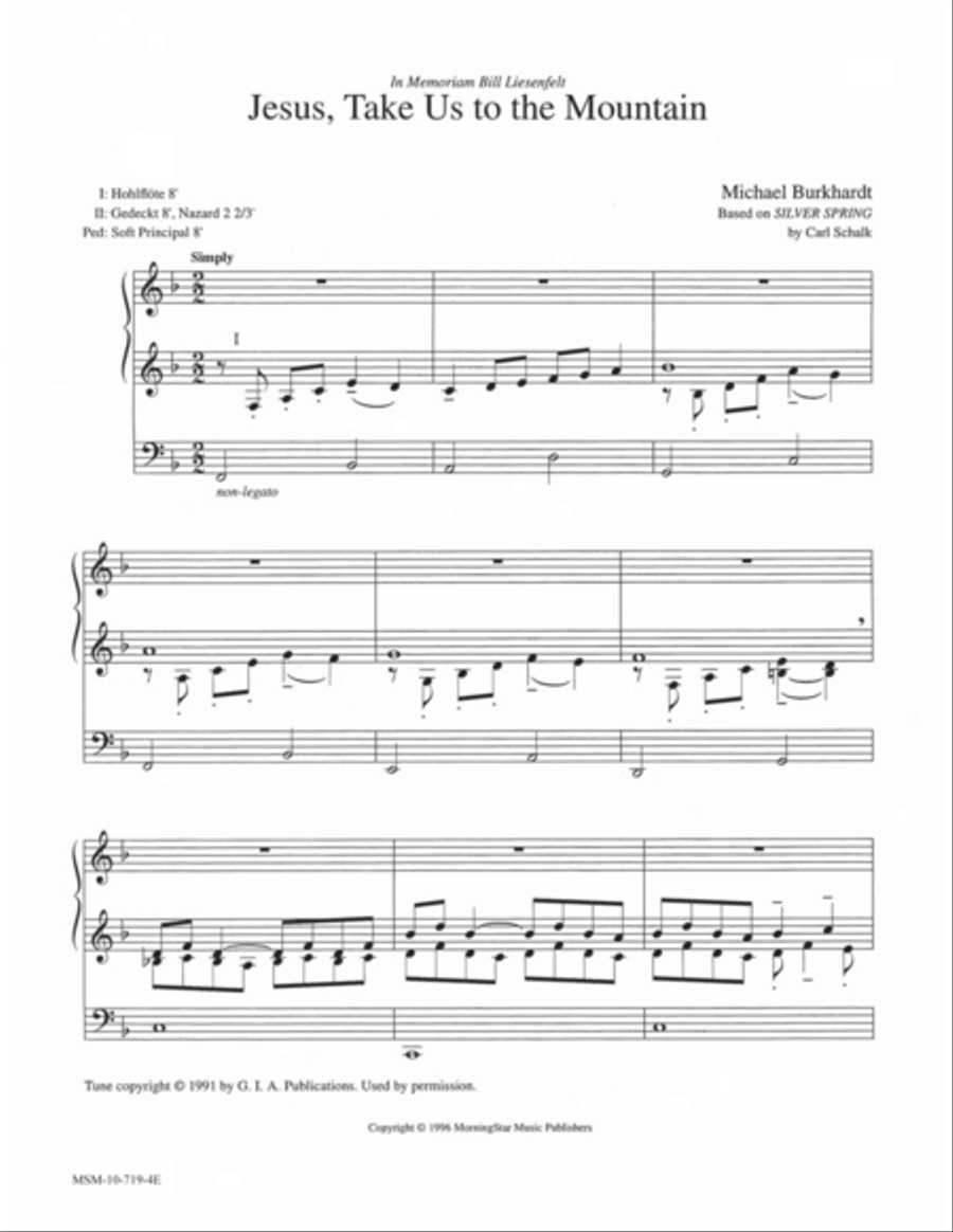 Jesus, Take Us to the Mountain Organ scores gallery preview page 1